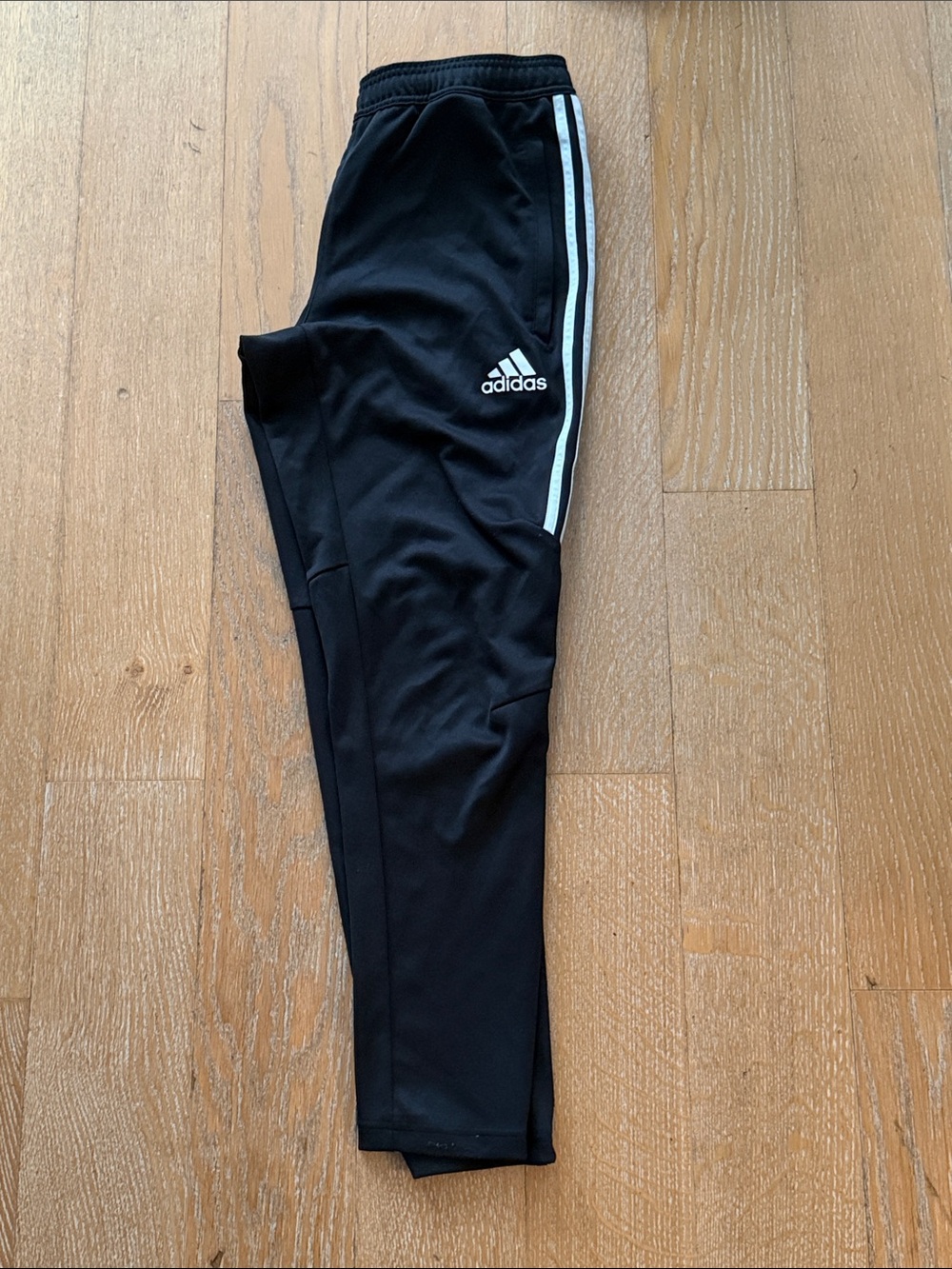 adidas Black Jogger Pants with White Side Stripes